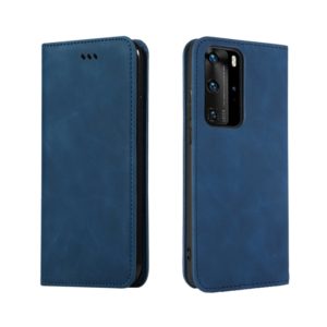 For Huawei P40 Pro Retro Skin Feel Business Magnetic Horizontal Flip Leather Case(Navy Blue) (OEM)
