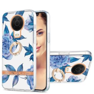 For Nokia G20 / G10 Ring IMD Flowers TPU Phone Case(Blue Peony) (OEM)