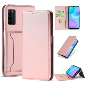For Huawei Honor 30 Lite Strong Magnetism Liquid Feel Horizontal Flip Leather Case with Holder & Card Slots & Wallet(Rose Gold) (OEM)