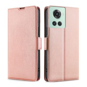 For OnePlus Ace/10R Ultra-thin Voltage Side Buckle Horizontal Flip Leather Phone Case(Rose Gold) (OEM)