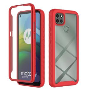 For Motorola Moto G9 Power(2021) Starry Sky Solid Color Series Shockproof PC + TPU Case with PET Film(Red) (OEM)