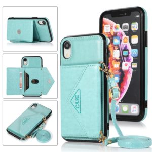 For iPhone XS Max Multi-functional Cross-body Card Bag TPU+PU Back Cover Case with Holder & Card Slot & Wallet(Green) (OEM)