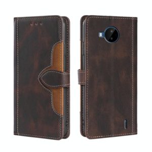 For Nokia C20 Plus Skin Feel Straw Hat Magnetic Buckle Leather Phone Case(Brown) (OEM)