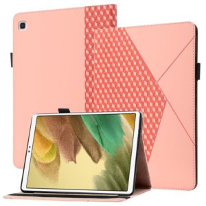 For Samsung Galaxy Tab A7 Lite 8.7 T220/T225 Rhombus Skin Feel Horizontal Flip Tablet Leather Case with Card Slots & Holder(Rose Gold) (OEM)
