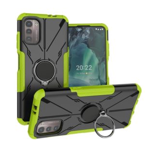 For Nokia G21 Armor Bear Shockproof PC + TPU Phone Case with Ring(Green) (OEM)