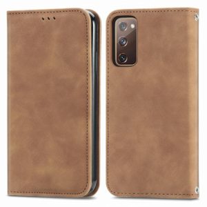 Retro Skin Feel Business Magnetic Horizontal Flip Leather Case With Holder & Card Slots & Wallet & Photo Frame For Samsung Galaxy S20 FE(Brown) (OEM)