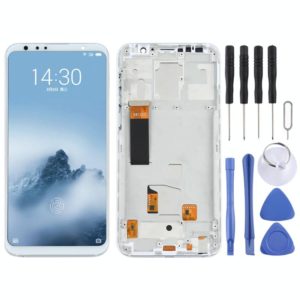 TFT LCD Screen for Meizu 16th Digitizer Full Assembly with Frame, Not Supporting Fingerprint Identification(White) (OEM)