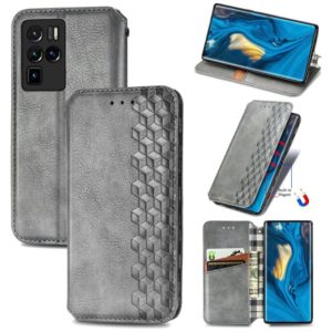 For ZTE nubia Z30 Pro Cubic Grid Pressed Horizontal Flip Magnetic PU Leather Case with Holder & Card Slots & Wallet(Grey) (OEM)