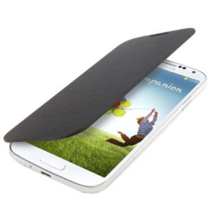 For Galaxy S IV / i9500 Original Style Battery Cover + Flip Leather Case (Black) (OEM)