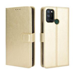 For OPPO Realme C17 / Realme 7i Retro Crazy Horse Texture Horizontal Flip Leather Case with Holder & Card Slots & Photo Frame(Gold) (OEM)