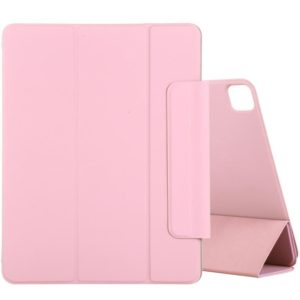 For iPad Pro 11 2022 / 2021 / iPad Pro 11 inch 2020 / Pro 11 2018 / Air 2020 10.9 Horizontal Flip Ultra-thin Double-sided Clip Active Buckle Magnetic PU Leather Tablet Case With Three-folding Holder & Sleep / Wake-up Function(Rose Gold) (OEM)