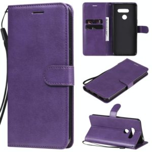 For LG K50S Solid Color Horizontal Flip Protective Leather Case with Holder & Card Slots & Wallet & Photo Frame & Lanyard(Purple) (OEM)