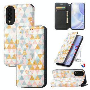 For Huawei nova 8 SE Youth Colorful Magnetic Horizontal Flip PU Leather Case with Holder & Card Slot & Wallet(Rhombus) (OEM)