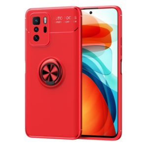 For Xiaomi Redmi Note 10 Pro China Metal Ring Holder 360 Degree Rotating TPU Case(Red+Red) (OEM)
