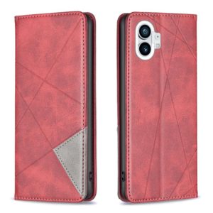 For Nothing Phone 1 Prismatic Invisible Magnetic Leather Phone Case(Red) (OEM)