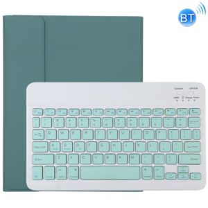 TG11B Detachable Bluetooth Green Keyboard + Microfiber Leather Tablet Case for iPad Pro 11 inch (2020), with Pen Slot & Holder (Dark Green) (OEM)