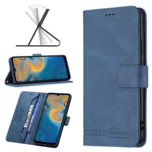 For ZTE Blade A51 Magnetic Clasp RFID Blocking Anti-Theft Leather Case(Blue) (OEM)