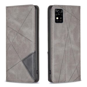 For ZTE Blade A31 Prismatic Invisible Magnetic Leather Phone Case(Grey) (OEM)