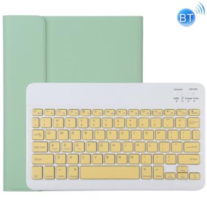 TG11B Detachable Bluetooth Yellow Keyboard + Microfiber Leather Tablet Case for iPad Pro 11 inch (2020), with Pen Slot & Holder (Green) (OEM)