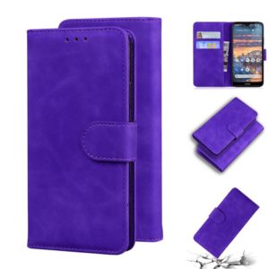 For Nokia 4.2 Skin Feel Pure Color Flip Leather Phone Case(Purple) (OEM)