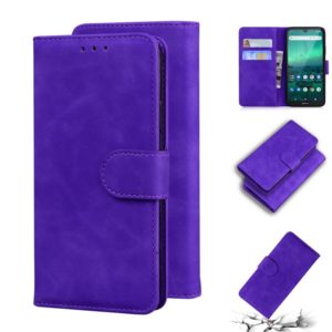 For Nokia 1.3 Skin Feel Pure Color Flip Leather Phone Case(Purple) (OEM)