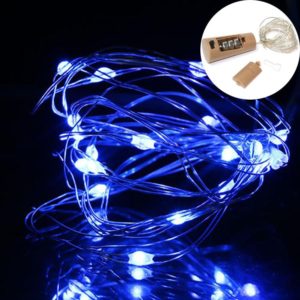 10 PCS LED Wine Bottle Cork Copper Wire String Light IP44 Waterproof Holiday Decoration Lamp, Style:2m 20LEDs(Blue Light) (OEM)