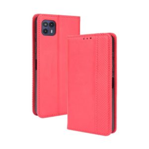 For Motorola Moto G50 5G Magnetic Buckle Retro Crazy Horse Texture Horizontal Flip Leather Case with Holder & Card Slots & Photo Frame(Red) (OEM)