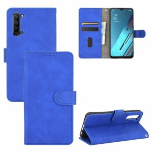 For OPPO Reno3 5G / Find X2 Lite Solid Color Skin Feel Magnetic Buckle Horizontal Flip Calf Texture PU Leather Case with Holder & Card Slots & Wallet(Blue) (OEM)