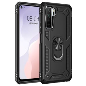 For Huawei P40 Lite 5G Shockproof TPU + PC Protective Case with 360 Degree Rotating Holder(Black) (OEM)