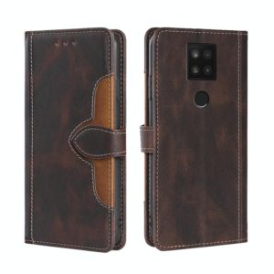 For Sharp Aquos Sense 4 Plus Skin Feel Straw Hat Magnetic Buckle Leather Phone Case(Brown) (OEM)