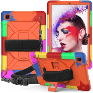 For Samsung Galaxy Tab A7 10.4 (2020) T500 Contrast Color Silicone + PC Combination Case with Holder(Camouflage Orange) (OEM)