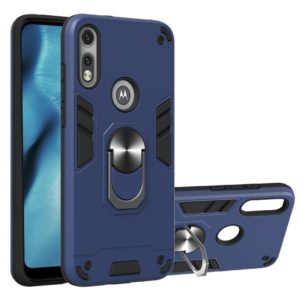 For Motorola Moto E7 2 in 1 Armour Series PC + TPU Protective Case with Ring Holder(Royal Blue) (OEM)
