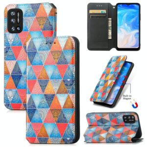 For Doogee N40 Pro CaseNeo Colorful Magnetic Leather Case with Holder & Card Slot & Wallet(Rhombus Mandala) (OEM)