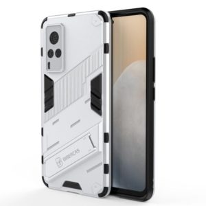 Punk Armor 2 in 1 PC + TPU Shockproof Case with Invisible Holder For vivo X60 5G(Silver) (OEM)