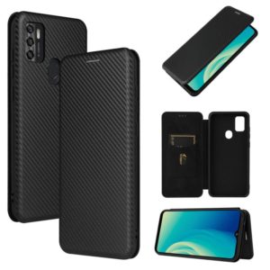 For ZTE Blade A7s 2020 Carbon Fiber Texture Horizontal Flip TPU + PC + PU Leather Case with Card Slot(Black) (OEM)