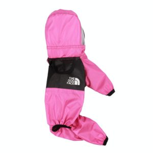 Seasons Universal Raincoat For Dogs Four-Legged Clothing Transparent PU Waterproof Clothing, Size: XL(Rose Red) (OEM)