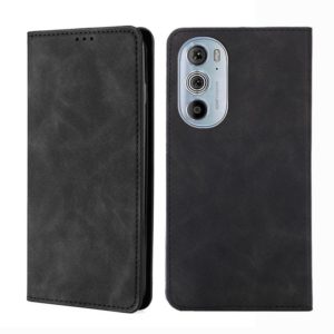 For Motorola Moto Edge+ 2022/Edge 30 Pro Skin Feel Magnetic Horizontal Flip Leather Phone Case(Black) (OEM)