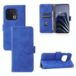 For OnePlus 10 Pro 5G Skin Feel Magnetic Buckle Calf Texture PU Phone Case(Blue) (OEM)