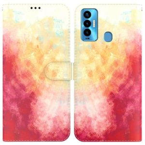 For Tecno Camon 18i Watercolor Pattern Horizontal Flip Leather Phone Case(Spring Cherry) (OEM)