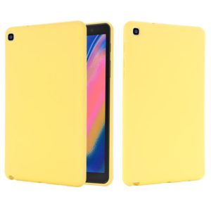 For Samsung Galaxy Tab A 8.0&S Pen 2019 Solid Color Liquid Silicone Shockpoof Tablet Case(Yellow) (OEM)