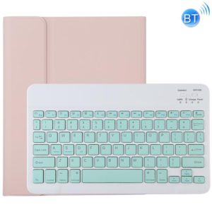 TG11B Detachable Bluetooth Green Keyboard + Microfiber Leather Tablet Case for iPad Pro 11 inch (2020), with Pen Slot & Holder (Pink) (OEM)