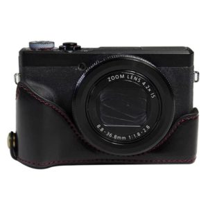 1/4 inch Thread PU Leather Camera Half Case Base for Canon G7 X Mark III / G7 X3 (Black) (OEM)