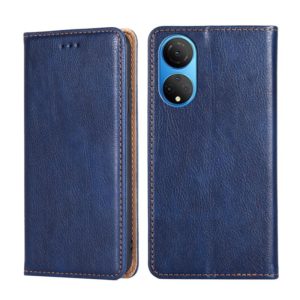 For Honor X7 4G Gloss Oil Solid Color Magnetic Leather Phone Case(Blue) (OEM)