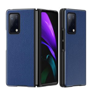 For Huawei Mate X2 Leather Texture + PC Full Coverge Folding Case(Blue Litchi Texture) (OEM)