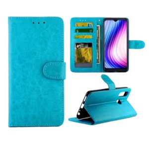For Vivo Y19 / U3/ Y5s/ U20 Crazy Horse Texture Leather Horizontal Flip Protective Case with Holder & Card Slots & Wallet & Photo Frame(Baby Blue) (OEM)