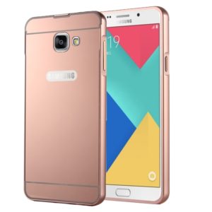 Fashionable Electroplating PC Push Pull Back Shell Cover + Metal Bumper Frame for Galaxy A9 / A900(Rose Gold) (OEM)