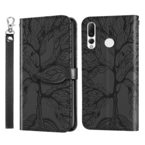 For Huawei P smart Z Life of Tree Embossing Pattern Horizontal Flip Leather Case with Holder & Card Slot & Wallet & Photo Frame & Lanyard(Black) (OEM)