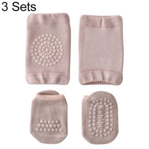 Summer Children Knee Pads Baby Floor Socks Baby Non-Slip Crawling Sports Protection Suit M 1-3 Years Old(Light Purple) (OEM)