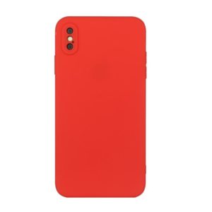 For iPhone XS Max Straight Edge Solid Color TPU Shockproof Case(Red) (OEM)