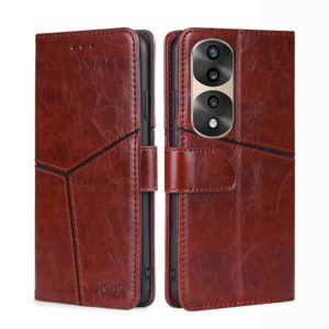 For Honor 70 Pro / 70 Pro+ Geometric Stitching Horizontal Flip Leather Phone Case(Dark Brown) (OEM)